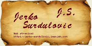 Jerko Surdulović vizit kartica
